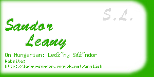 sandor leany business card